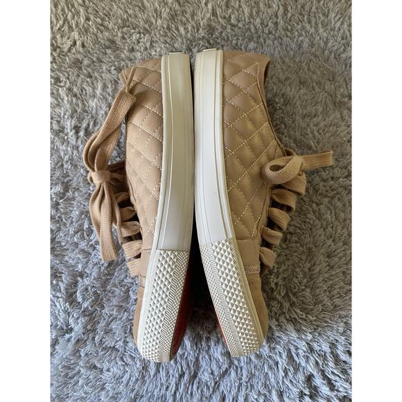 TORY BURCH “Marion” Quilted Leather Logo Ribbon Laced Sneaker Sachet Pink Sz 7.5 - Picture 6 of 11